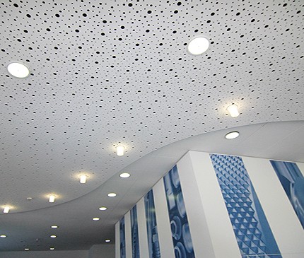 Гипсокартон Кнауф Cleaneo Akustic - разсеяна кръгла перфорация (R)