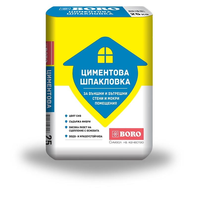 Циментова шпакловка BORO Теракол, 25кг