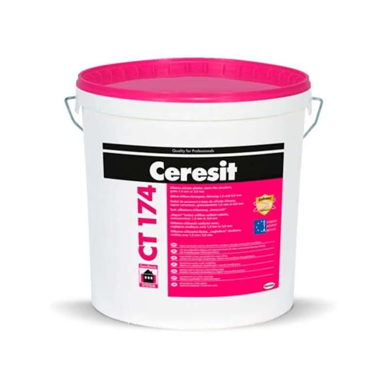 Силикат-силиконова мазилка CERESIT CT174, 25кг 1мм за фасади