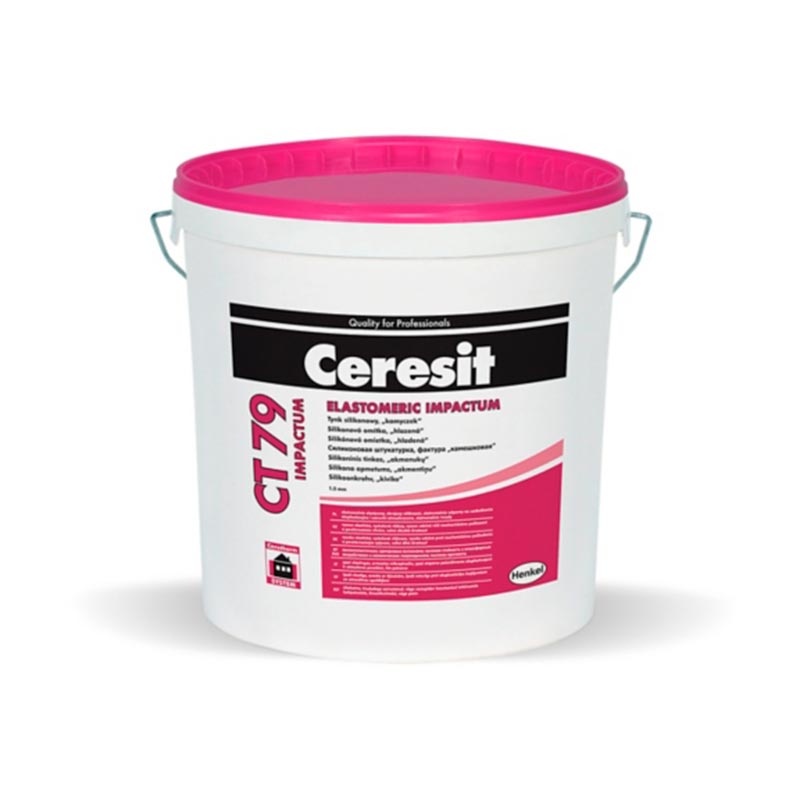 cer111121_1.jpg Еластомерна мазилка CERESIT CT79 IMPACTUM, 25кг 1мм за фасади - Image 1