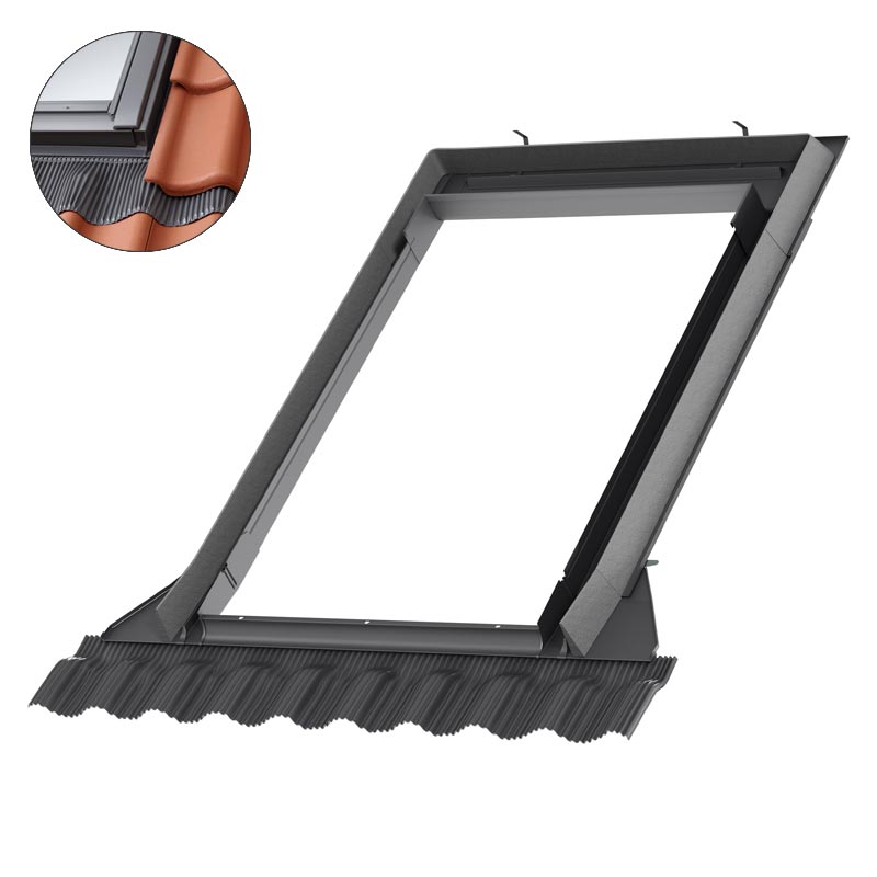 velroofedw0000.jpg Алуминиева обшивка VELUX EDW 2000 за единичен монтаж, CK04, 55x98см - Image 1